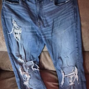 Distressed Blue Jeans